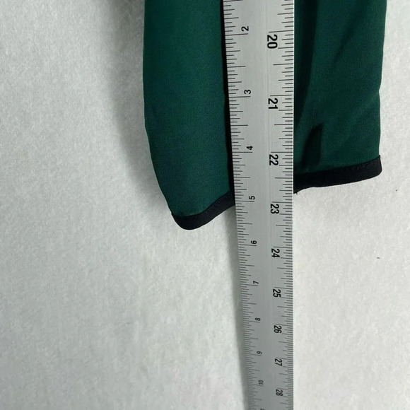 Forever 21 Tops Womens M Emerald Green Round Neck Keyhole Black Trim Long Sleeve - Picture 5 of 11